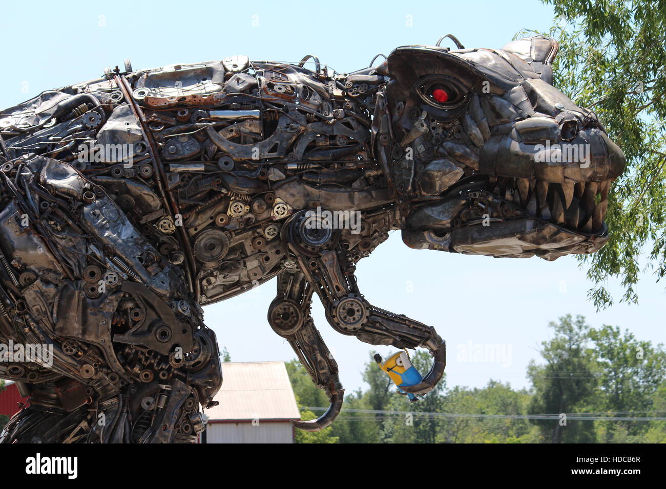 tyrannosaurus rex  metal art sculpture Stock Photo