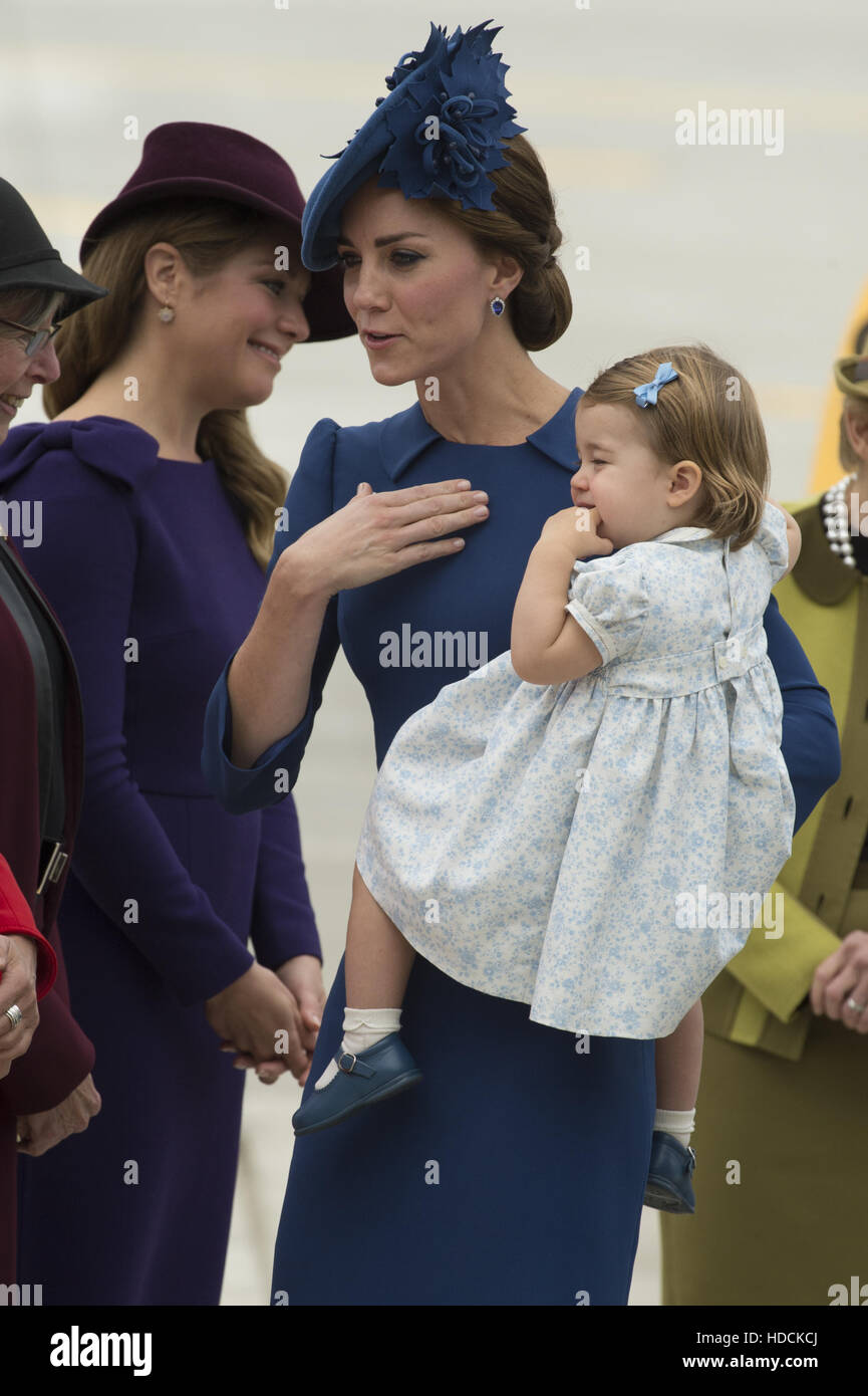 The Duke and Duchess of Cambridge arrive with Prince and