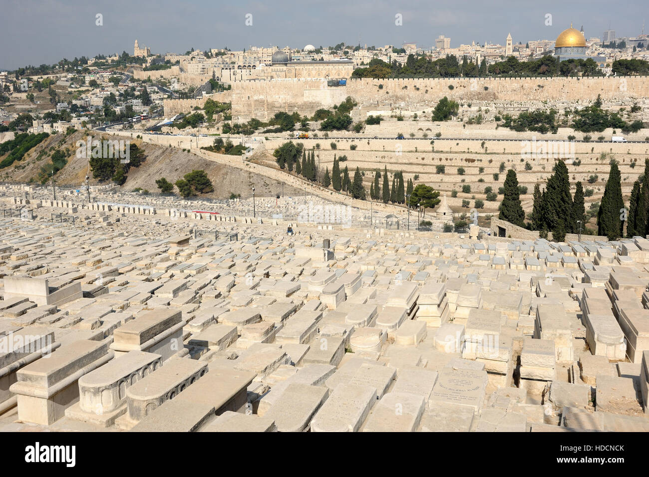 Jerusalem, view of the old city from the Mount of Olives Stock Photo ...