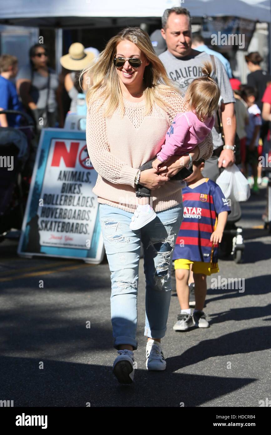 Haylie Duff with her daughter and partner, Matt Rosenberg, with former
