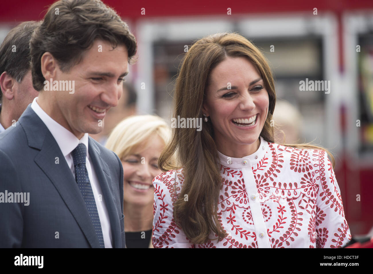 The Duke and Duchess of Cambridge attend Canadian Coast Guard and Vancouver First Responders event  Kitsilano Coast Guard Station, Vanier Park  Featuring: Justin Trudeau, Duchess of Cambridge, Kate Middleton Where: Vancouver, Canada When: 25 Sep 2016 Stock Photo