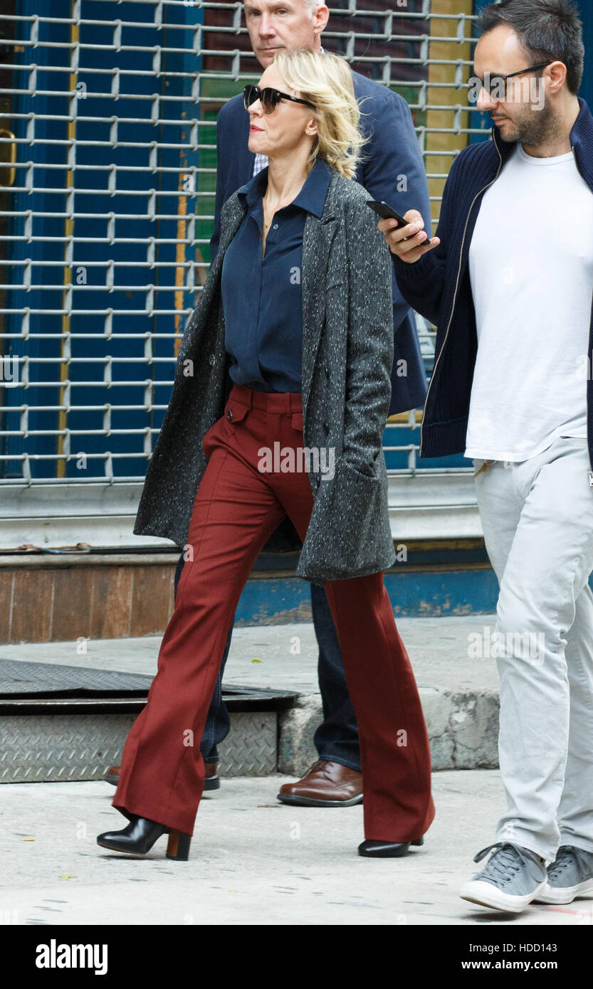 Naomi Watts filming the Netflix psychological drama series 'Gypsy' in New York Featuring Naomi