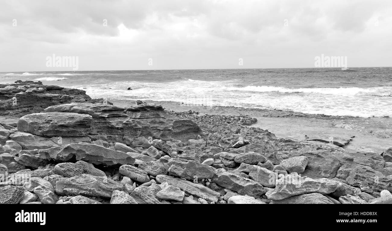 blur in south africa   sky ocean  isimagaliso reserve nature and rocks Stock Photo