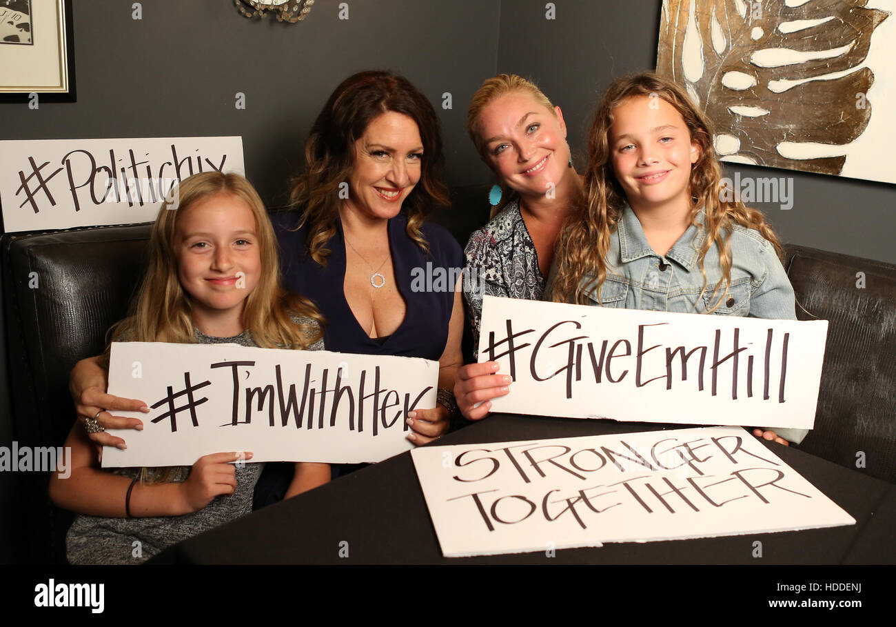 #IAmWithHer Fundraiser for Hillary Clinton Hosted by Joely Fisher  Featuring: True Harlow Fisher-Duddy, Joely Fisher, Elisabeth Röhm, Easton August Anthony Wooster Where: Beverly Hills, California, United States When: 03 Oct 2016 Stock Photo