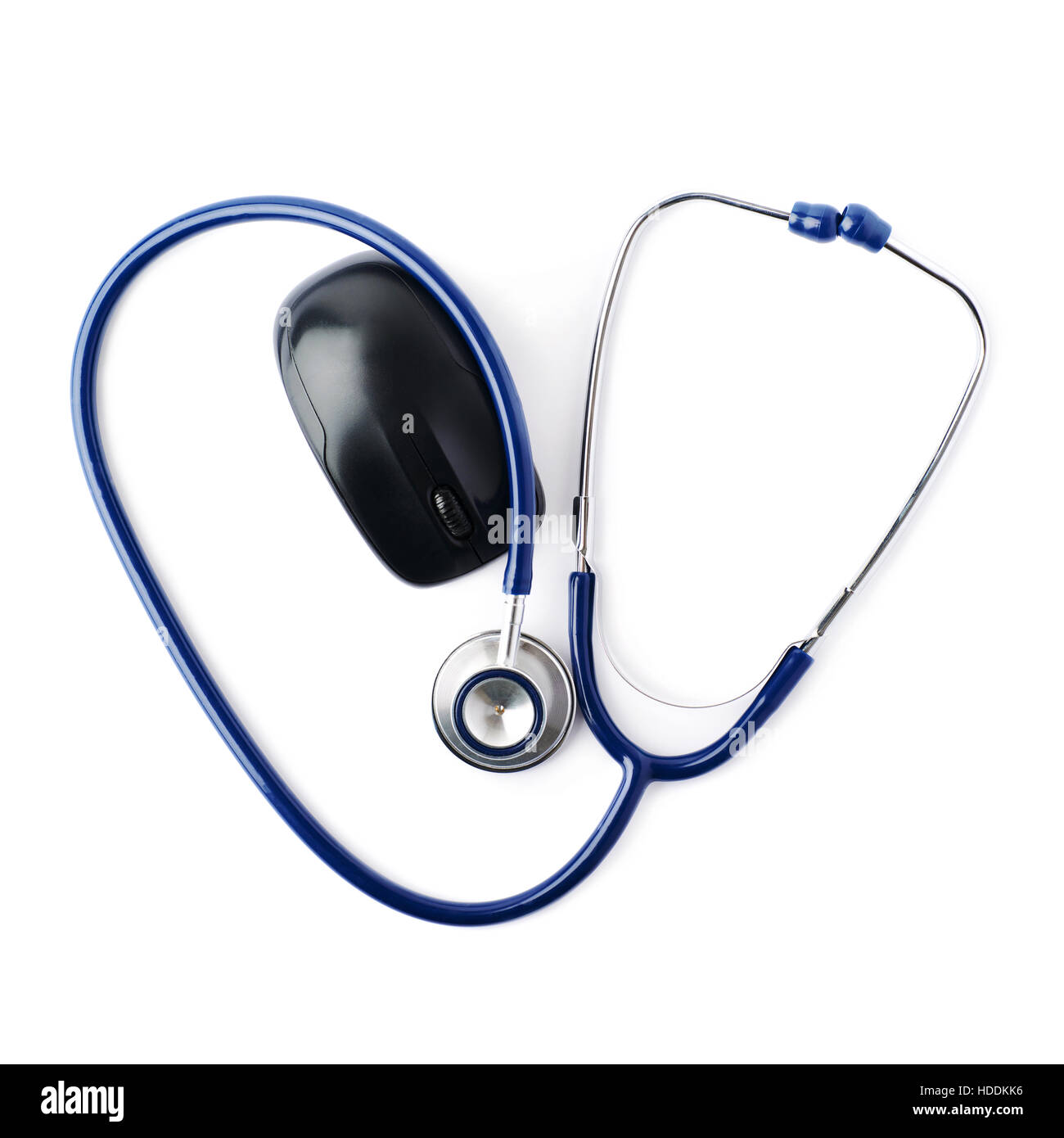 Close up view of stethoscope over isolated white background Stock Photo