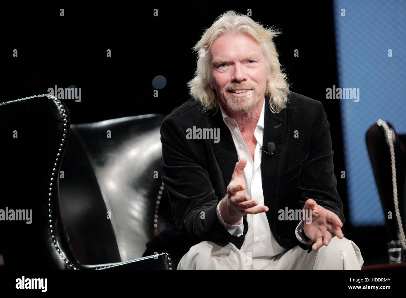 Richard Branson, founder and chairman of Virgin Group Ltd., speaks during the 2010 Ernst & Young Strategic Growth Forum in Palm Desert, California, on November 11, 2010.  Photo by Francis Specker Stock Photo