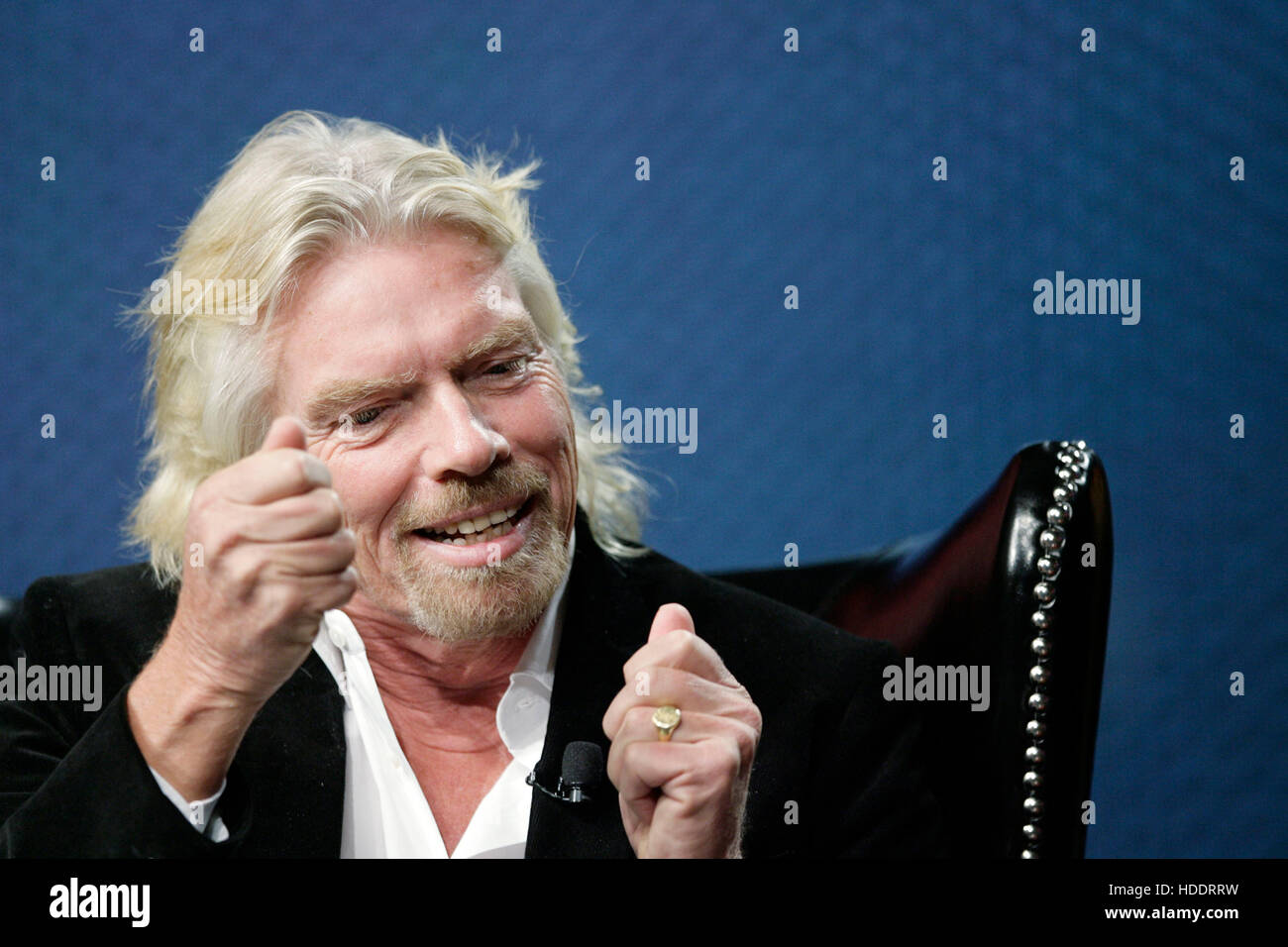 Richard Branson, founder and chairman of Virgin Group Ltd., speaks during the 2010 Ernst & Young Strategic Growth Forum in Palm Desert, California, on November 11, 2010.  Photo by Francis Specker Stock Photo