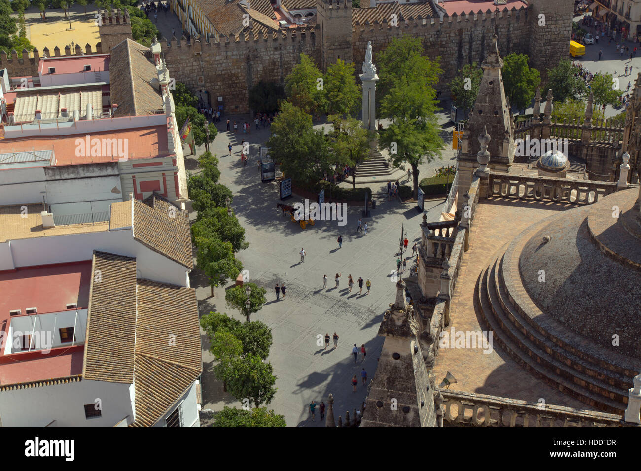 Seville City in Spain from the Cathedral of Saint Mary of the See Stock Photo