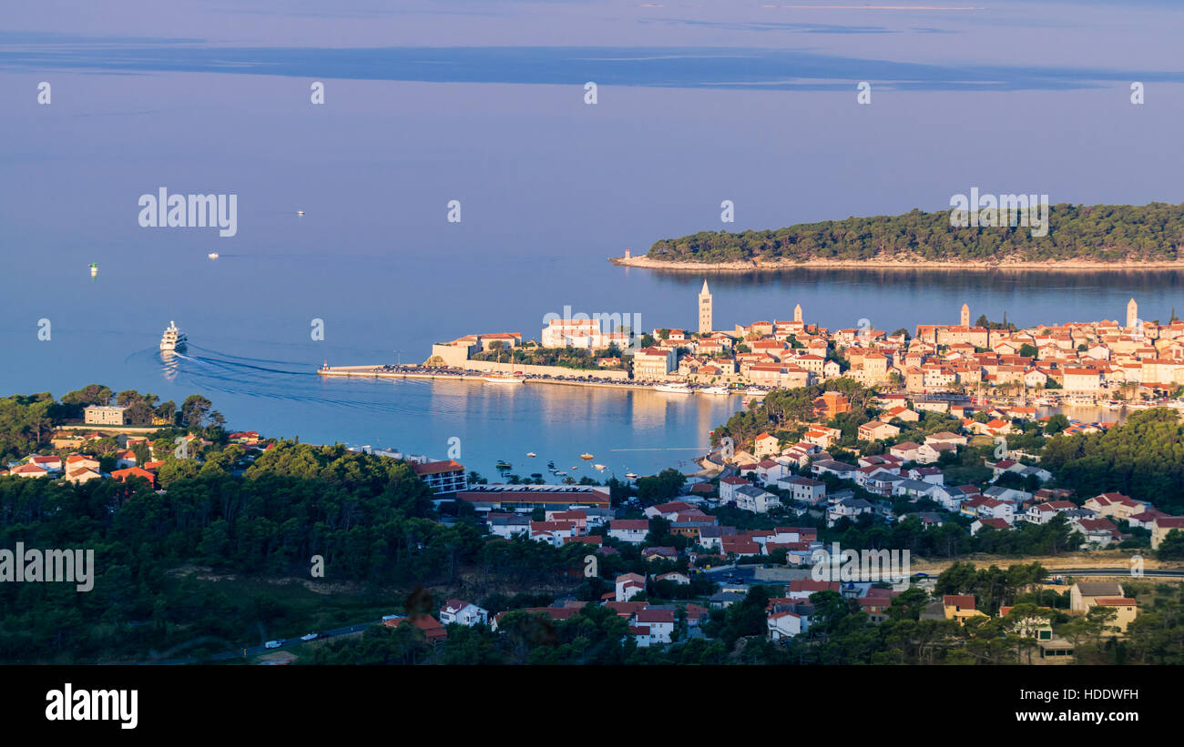 View of the town of Rab, Croatian tourist resort on the homonymous