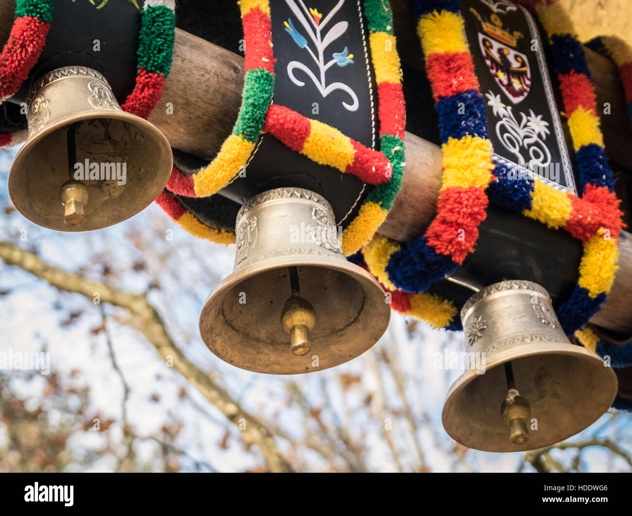 Traditional cow bells in a village festival in Trento, Italy Stock Photo -  Alamy