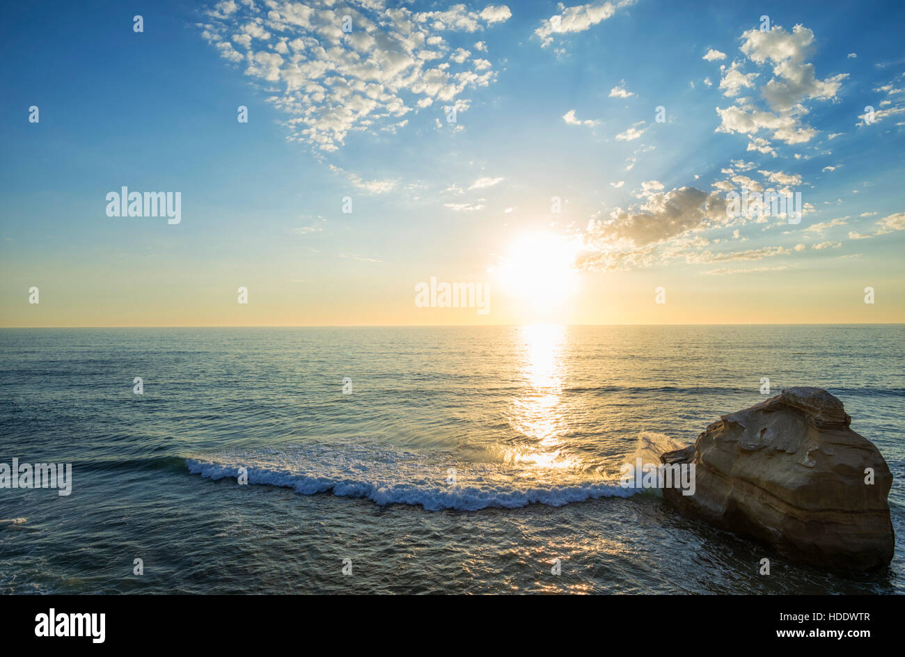 Coastal scene with view of the Pacific Ocean.  San Diego, California, USA. Stock Photo