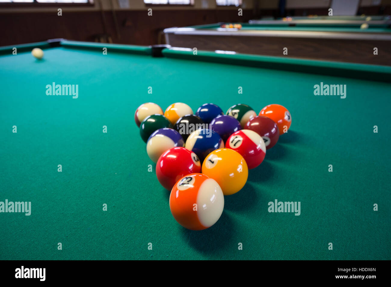 Billiards Tables set up at an RV Parksp pool hall Stock Photo Alamy