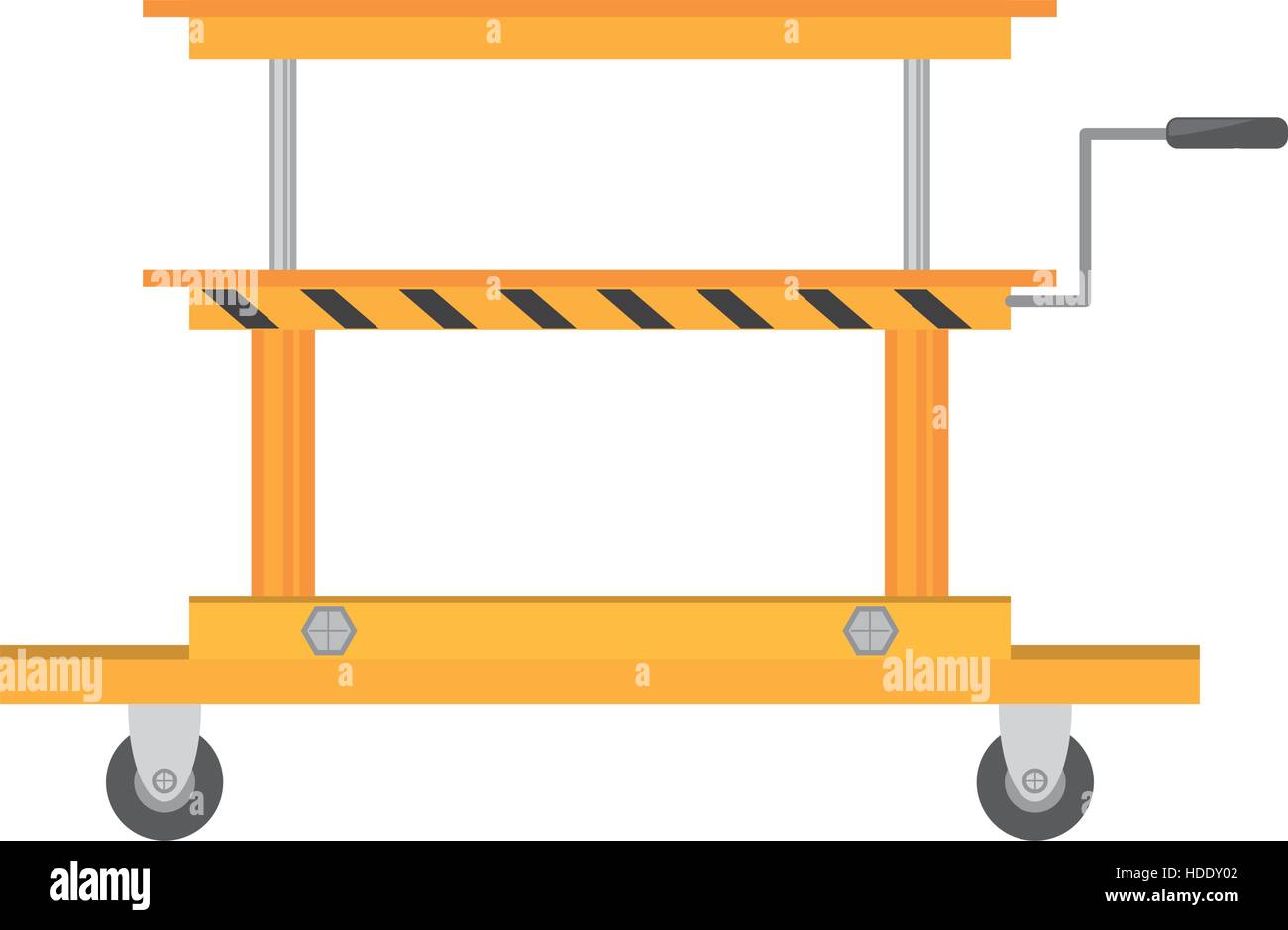 platform trolley lifting boxes cargo manual Stock Vector