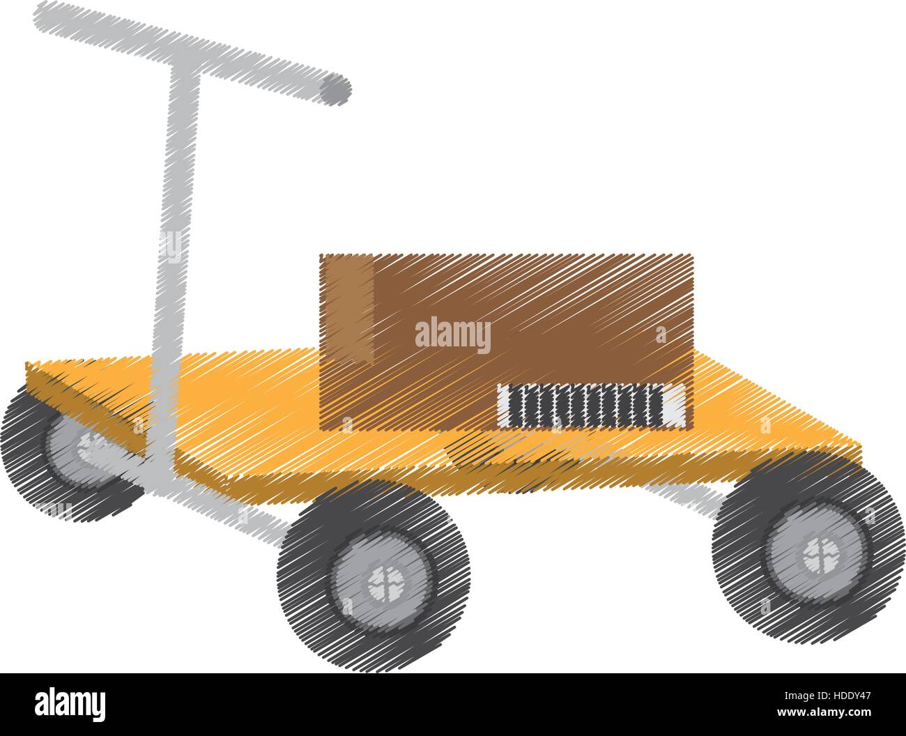 drawing hand pallet lift boxes delivery vector illustration eps 10 Stock Vector