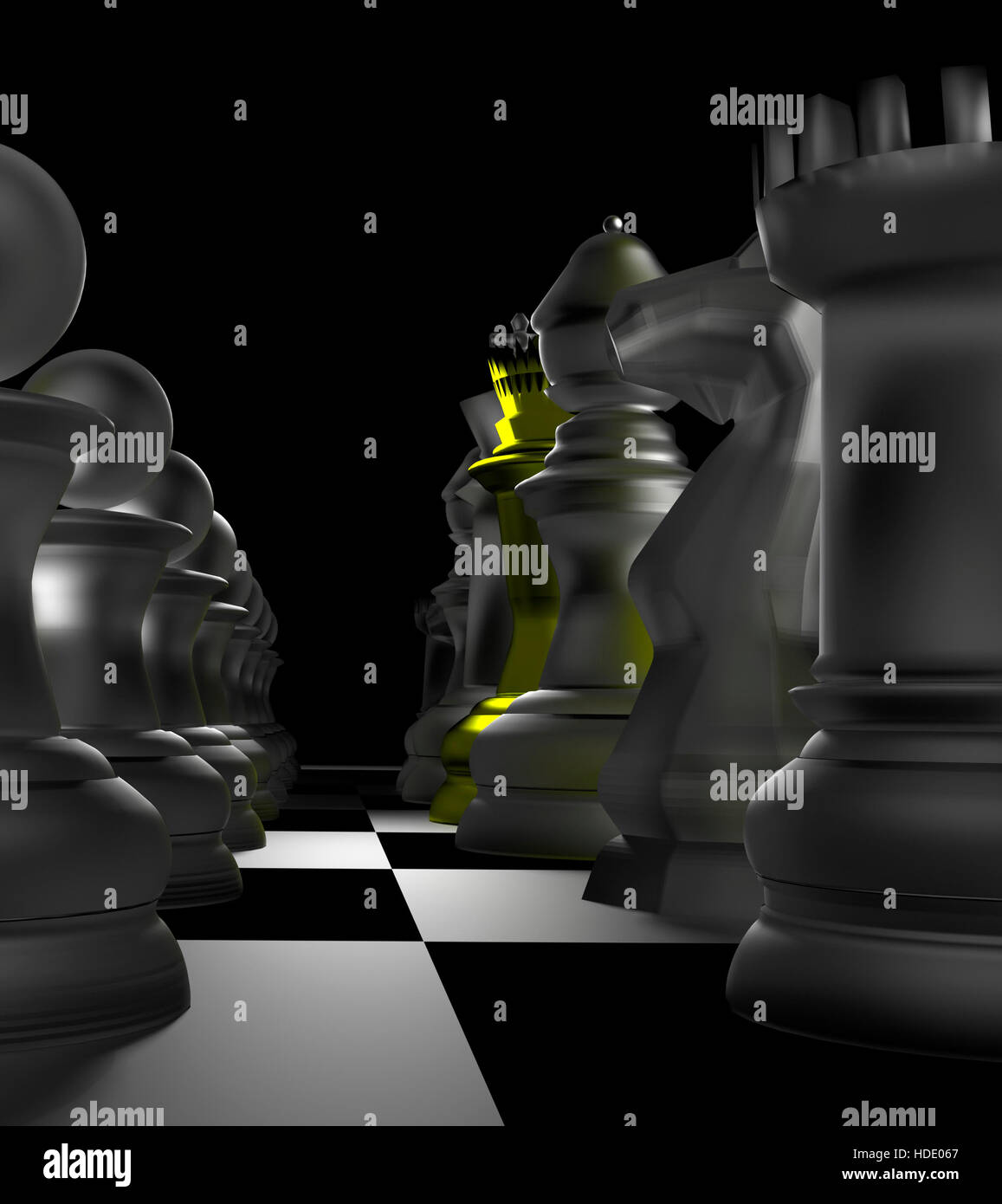 Golden 3d rendering chess hi-res stock photography and images - Alamy
