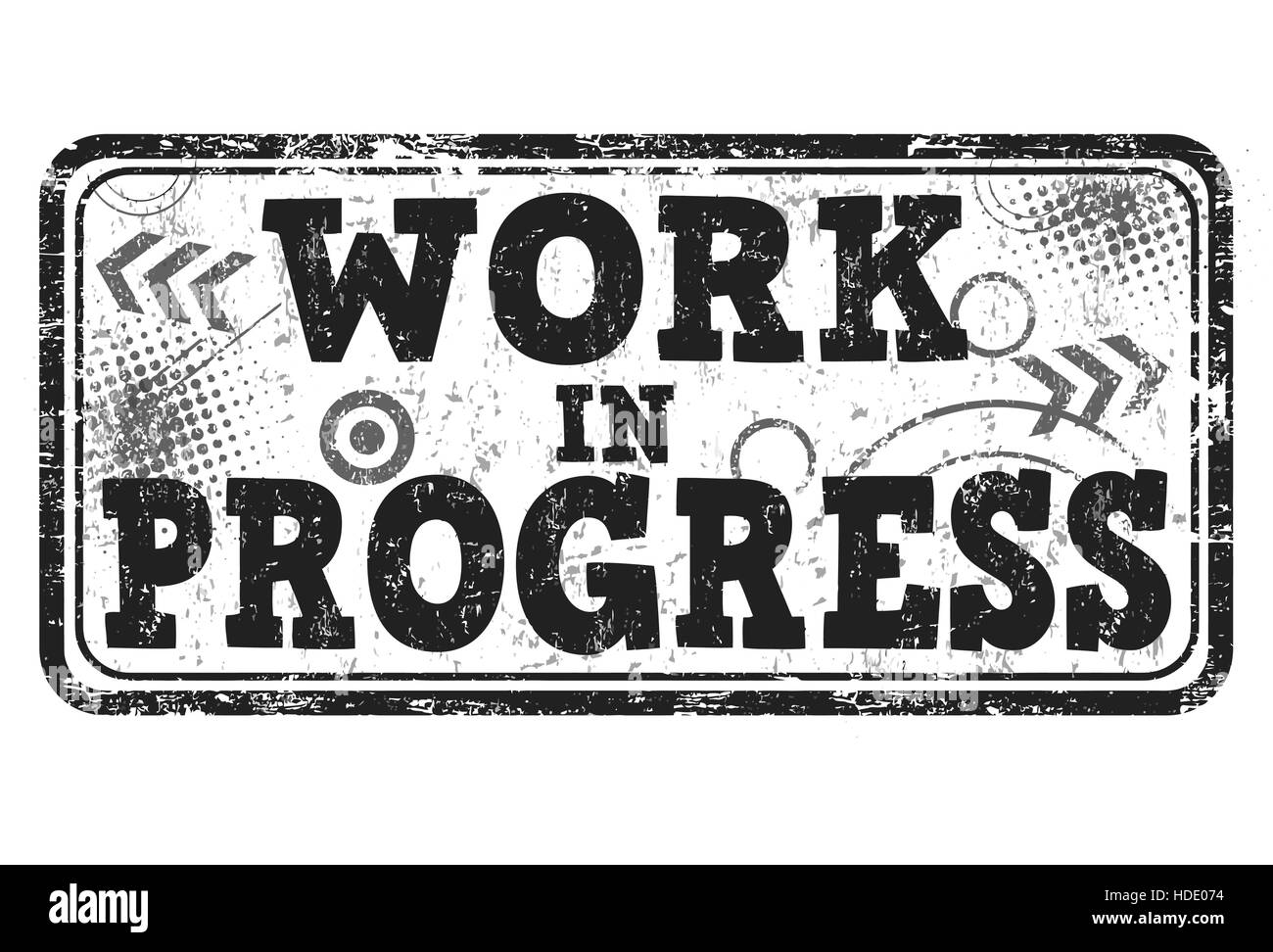 Work in progress grunge rubber stamp on white background, vector illustration Stock Vector