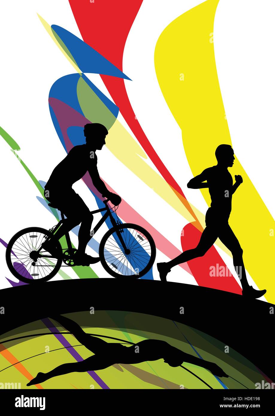 running swimming cycling marathon
