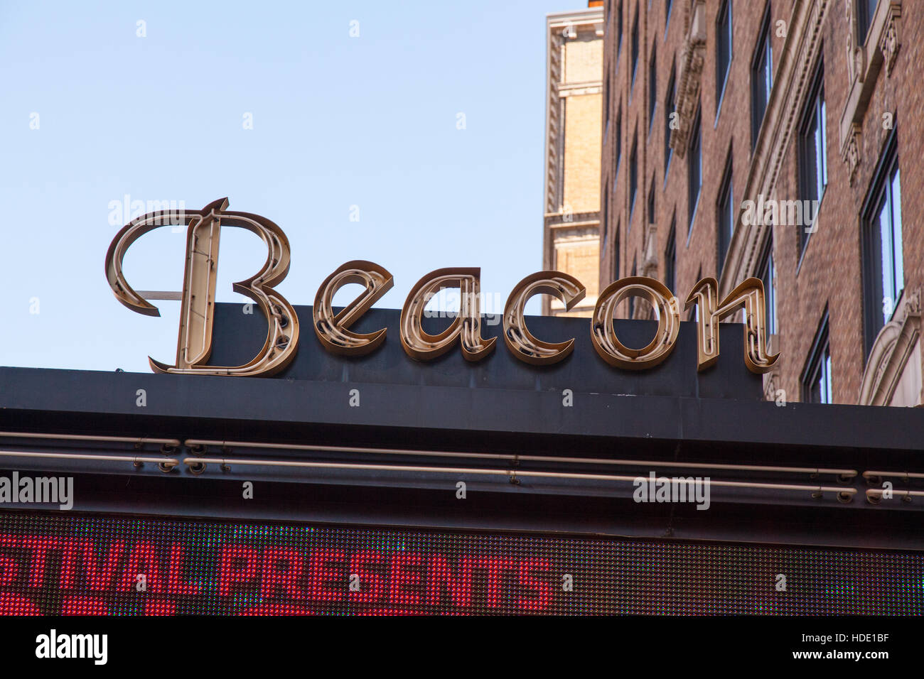 Beacon theatre on Broadway in New York City, United States of America. Stock Photo
