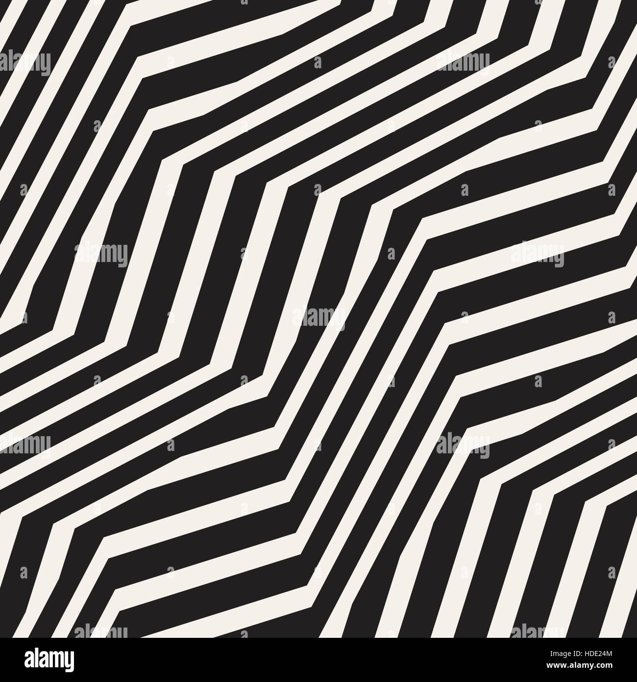ZigZag Edgy Stripes Optical Illusion Effect. Vector Seamless Black and ...
