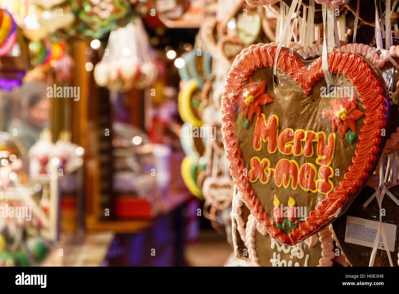 Confectionery stall at Winter Wonderland in London Stock Photo