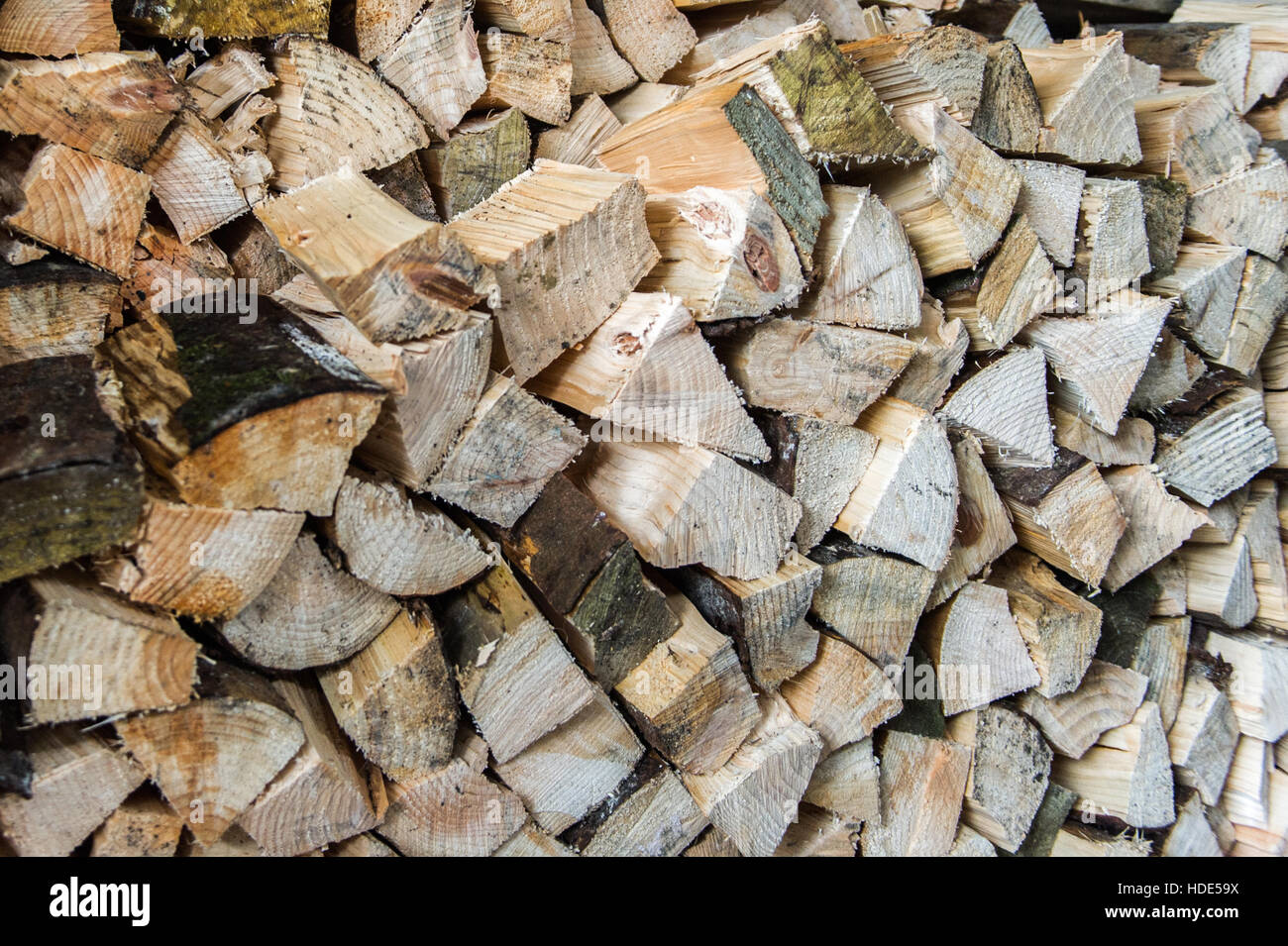 A stack of cut firewood logs ready to burn Stock Photo Alamy
