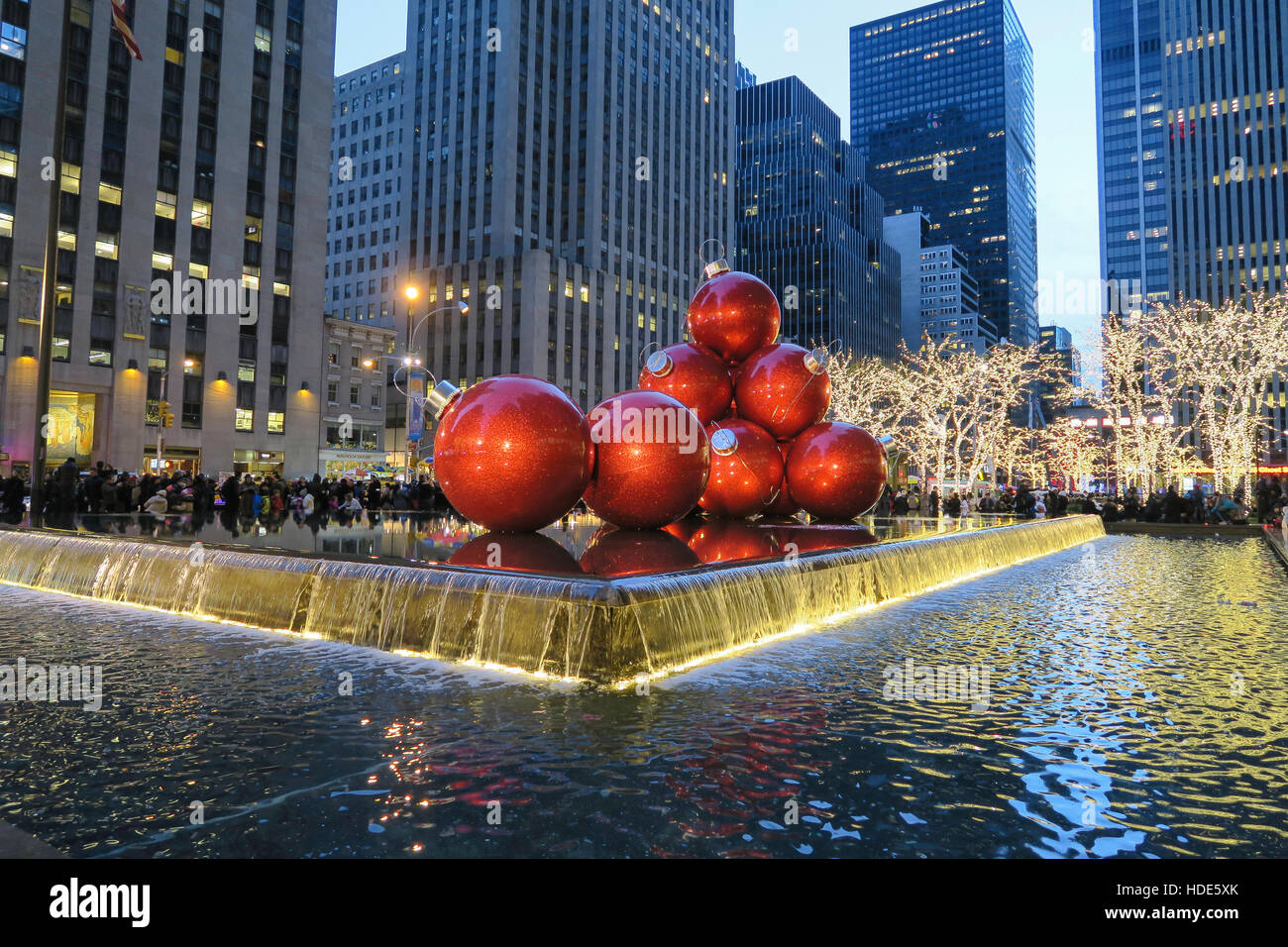 Giant Christmas Ornaments, Reflecting Pool, 1251 Avenue of the Americas