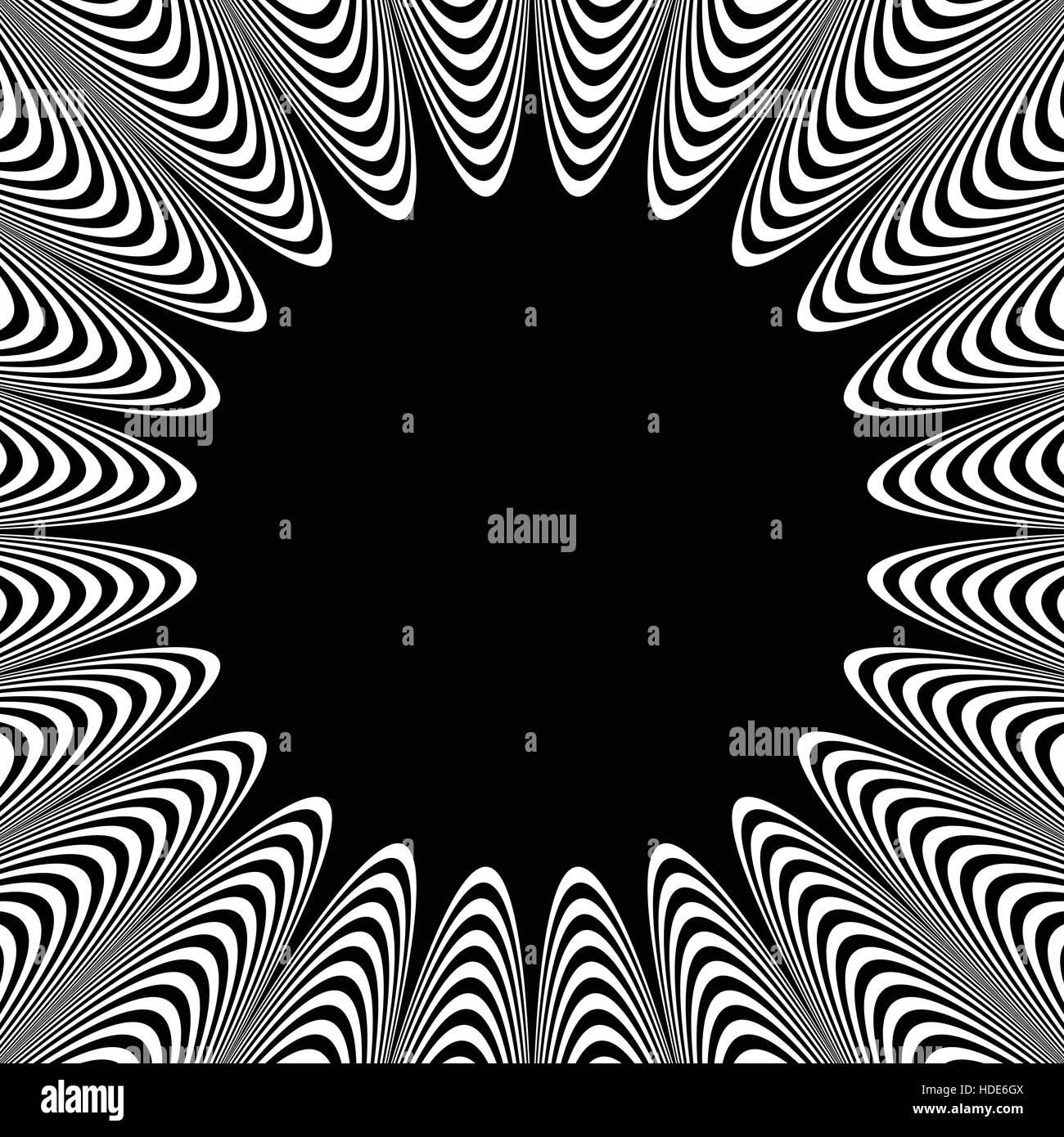 Abstract Radiating Patterns Abstract element with radiating lines. Monochrome concentric, radial ...