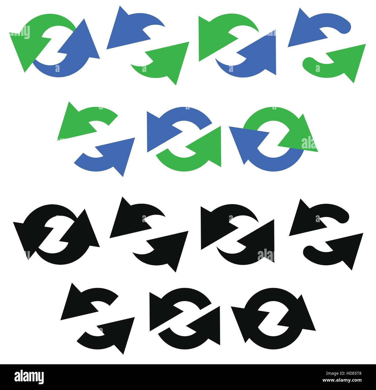 Rotating arrow icon set Cut Out Stock Images & Pictures - Alamy