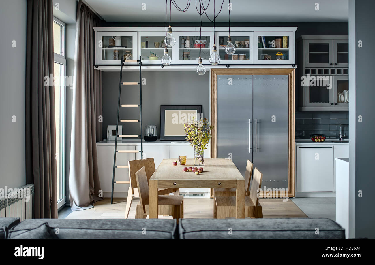 Contemporary style kitchen Stock Photo
