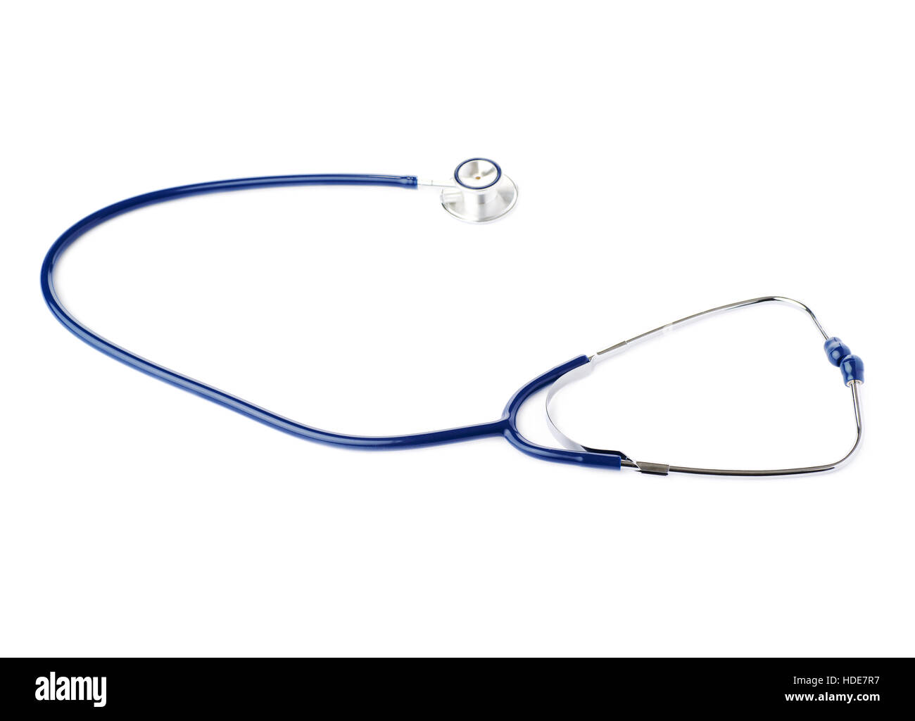 Close up view of stethoscope over isolated white background Stock Photo