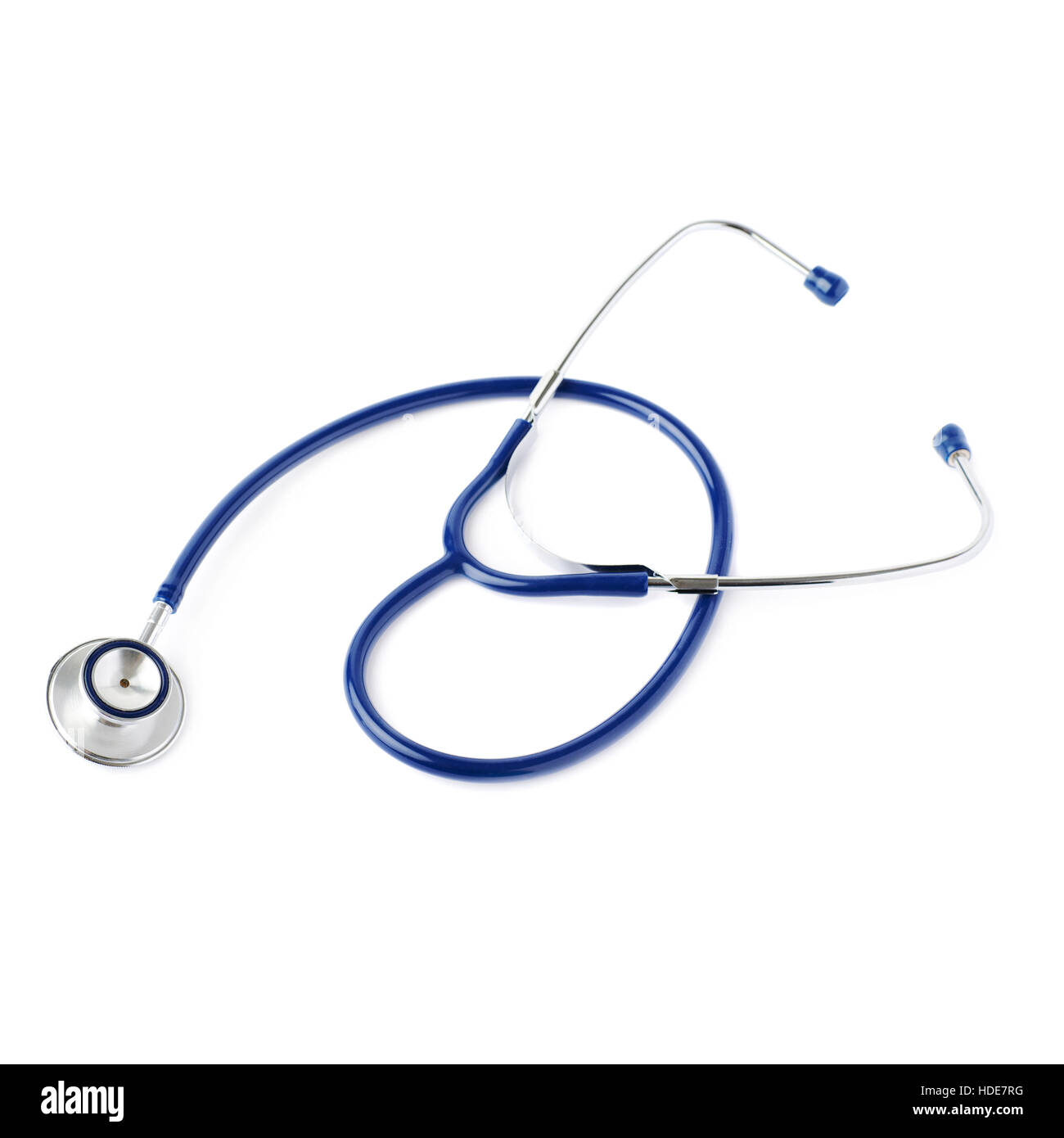 Close up view of stethoscope over isolated white background Stock Photo