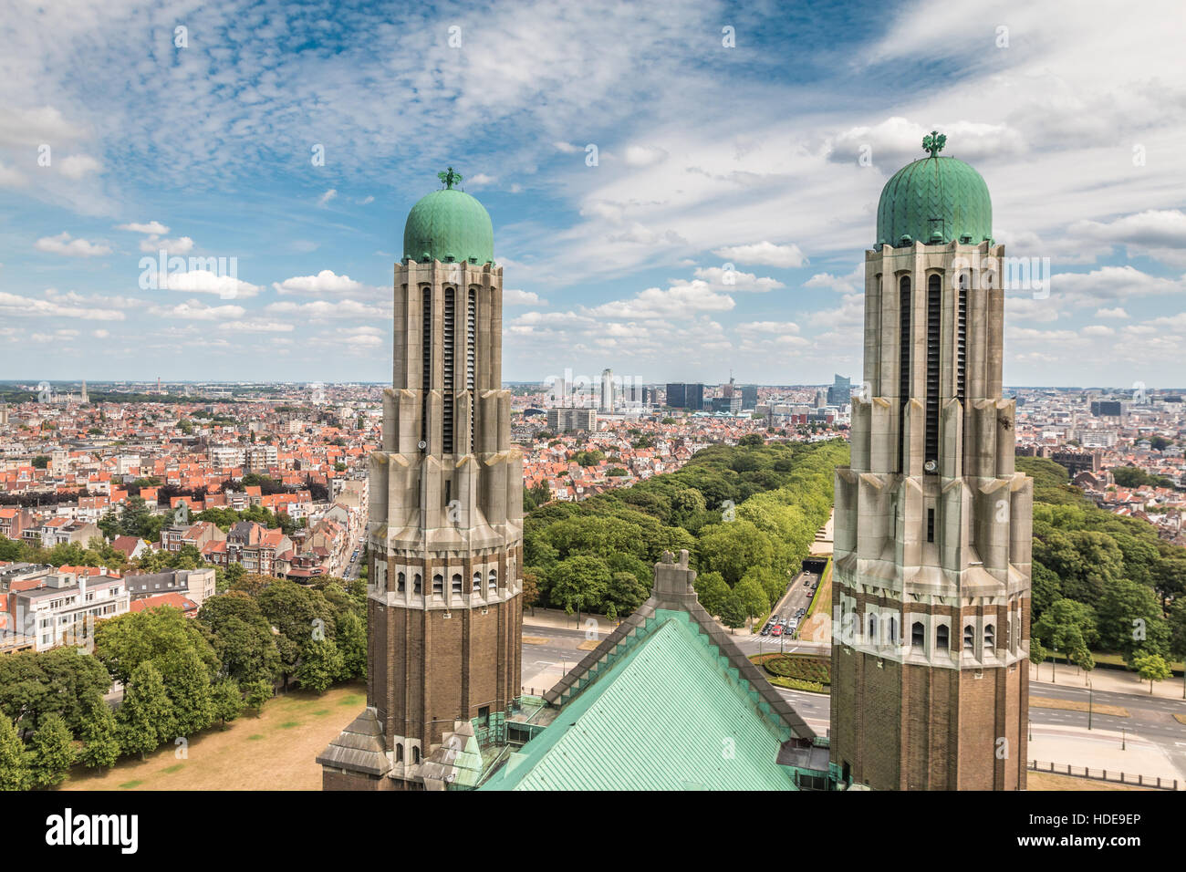 Panoramic view of Brussels in Belgium Stock Photo