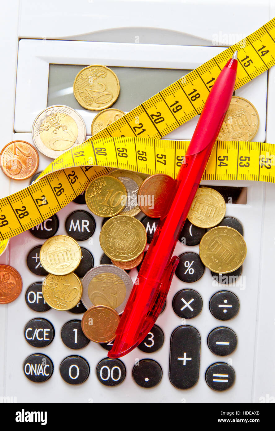 Calculating costs hires stock photography and images Alamy
