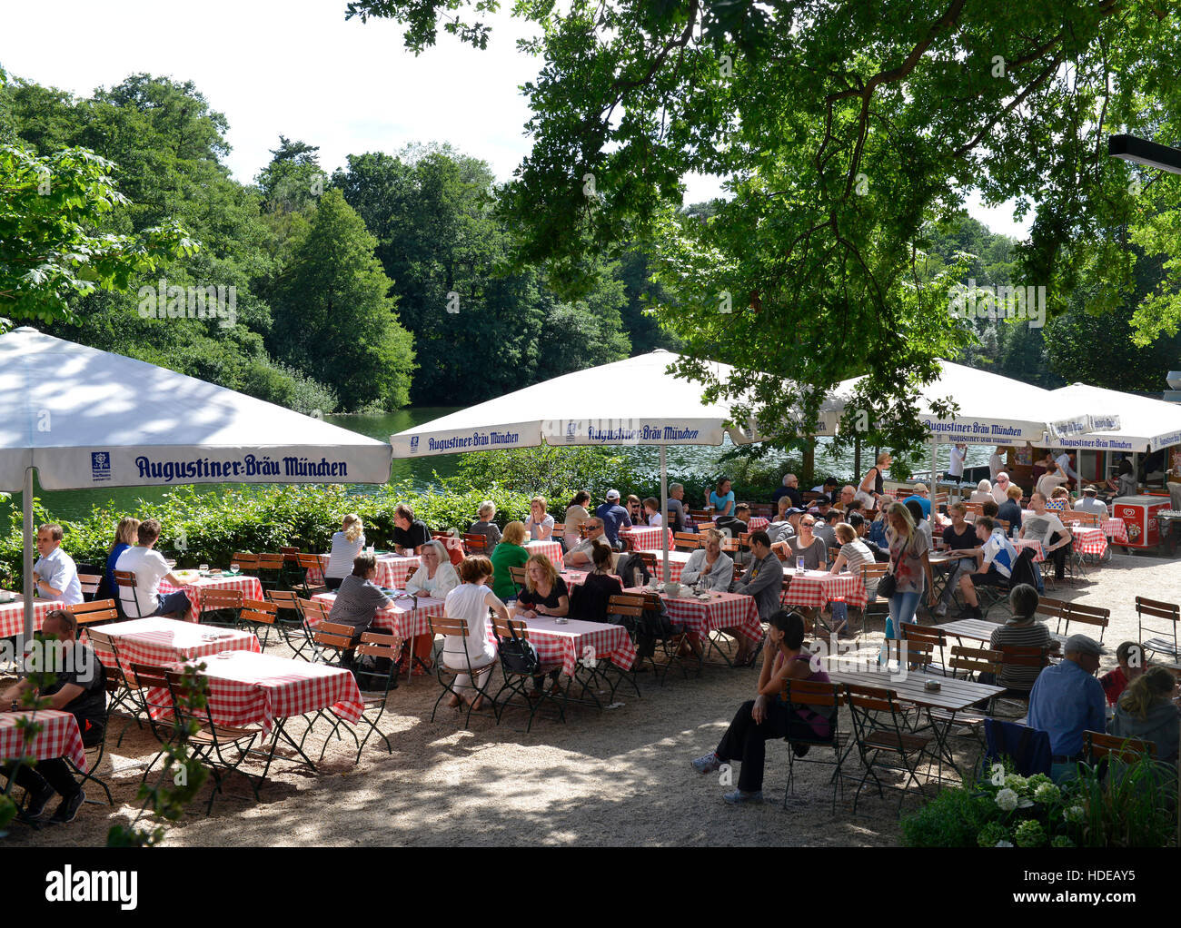 Biergarten, Fischerhuette, Schlachtensee, Zehlendorf, Berlin
