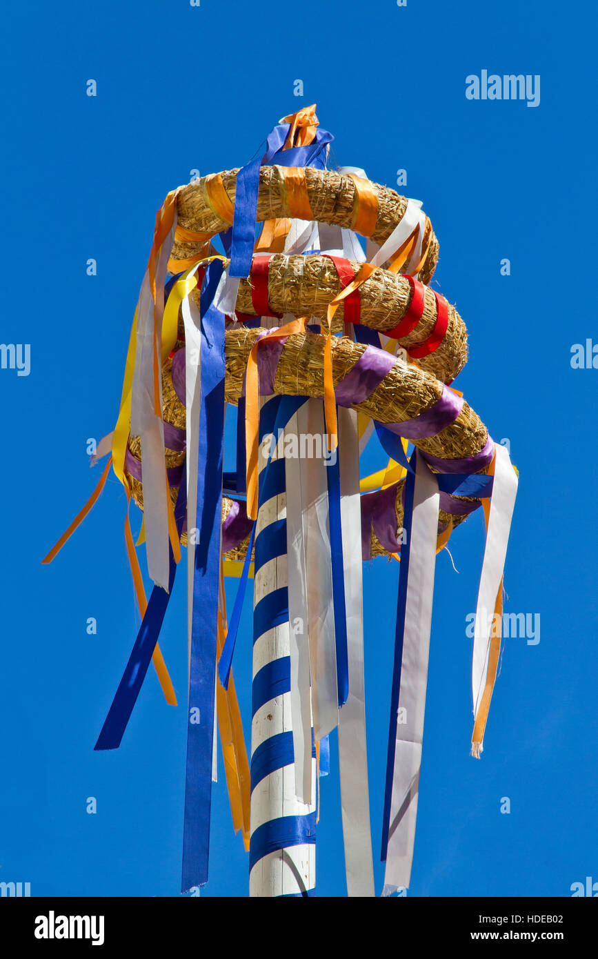 Traditional decorated tree on a bavarian festival Stock Photo