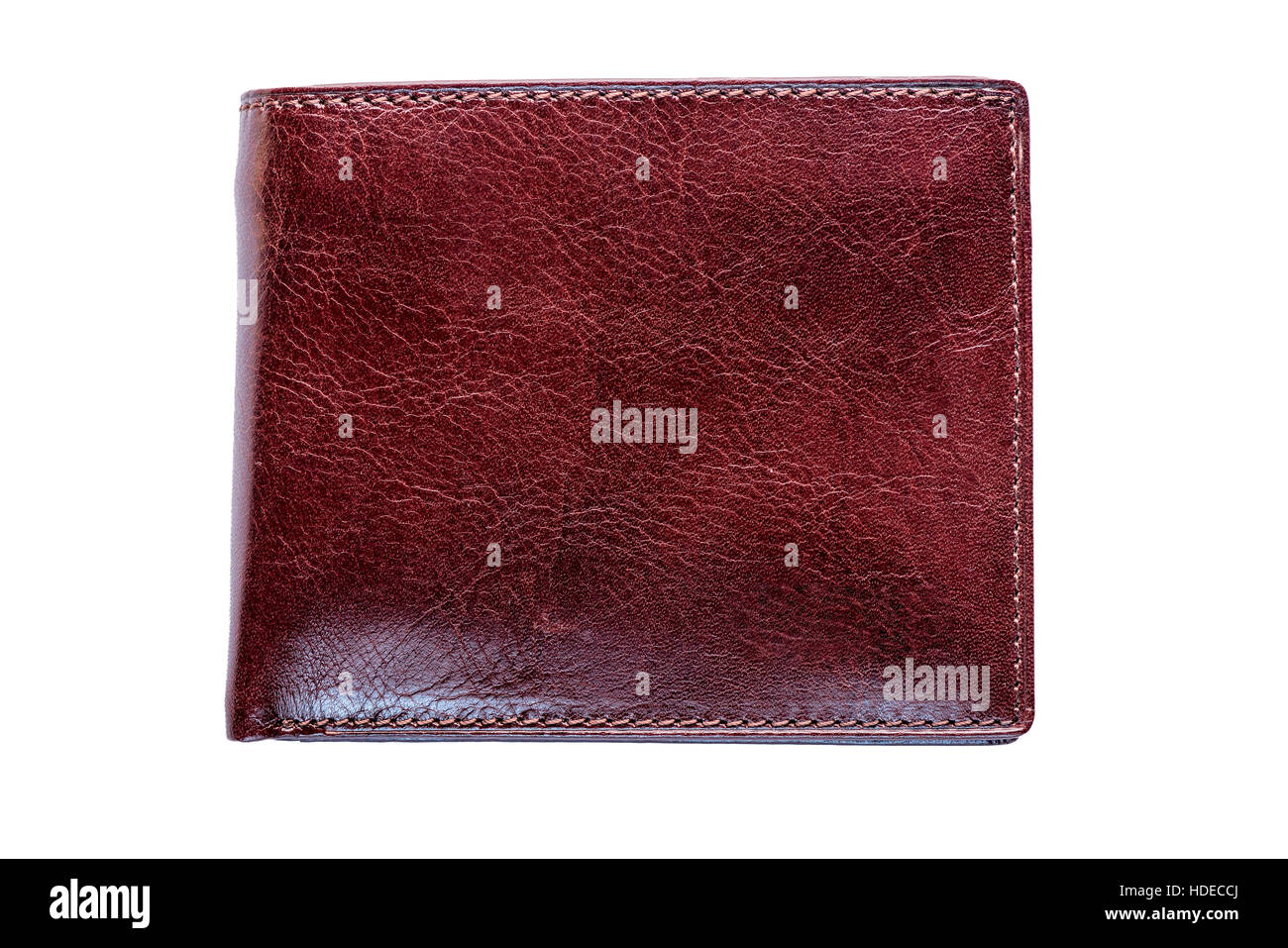 men's wallet brown color made of genuine leather isolated on a white background Stock Photo