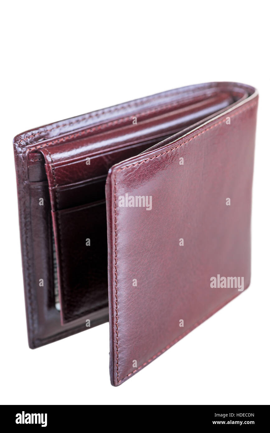 close-up of men's wallet on a white background Stock Photo
