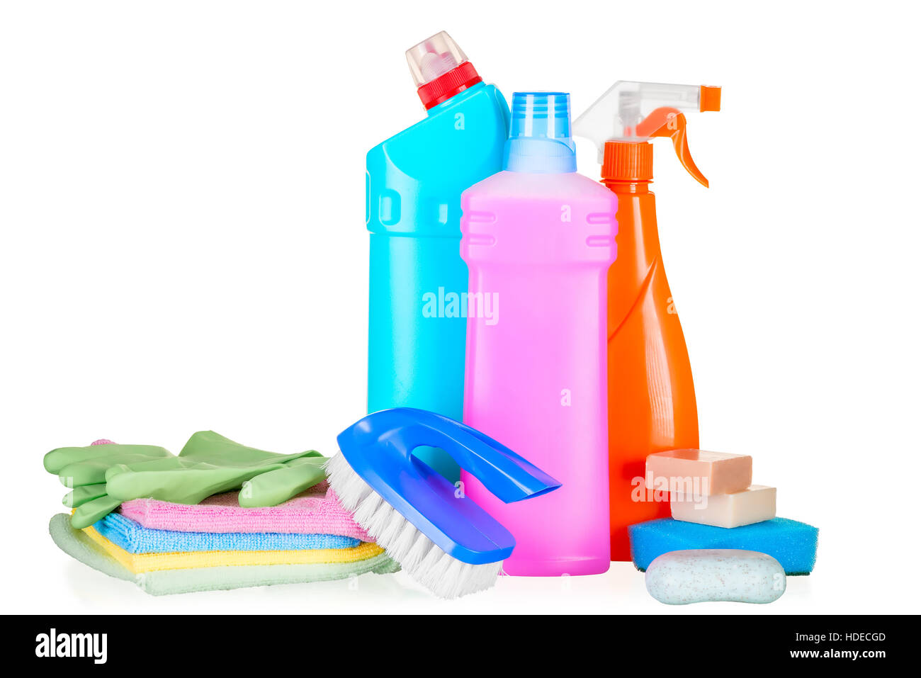 Cleaning Items Isolated On White Stock Photo, Picture and Royalty Free  Image. Image 14455485.