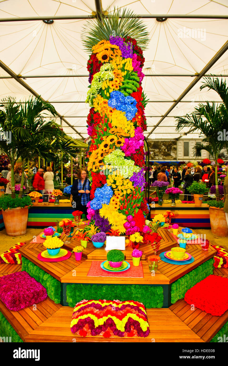 Chelsea Flower Show 2016,Marks & Spencer's Stand.Flower,Sculpture,Garden Design Exhibition,Five