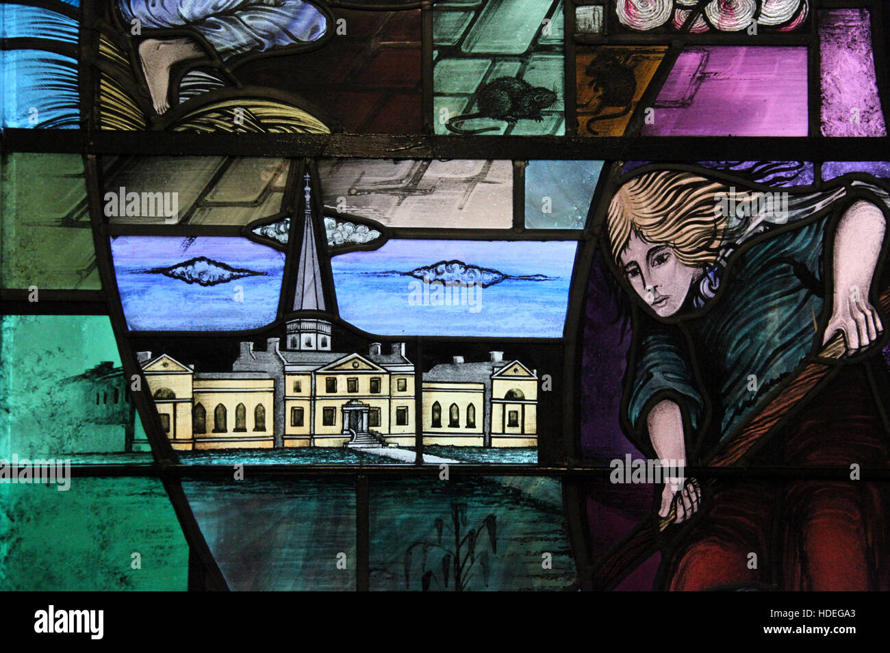 Detail of the Famine Window in Belfast City Hall Stock Photo