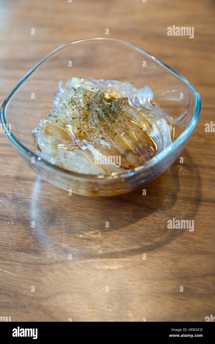 Konjac jelly, pudding with seaweed, japanese dessert Stock Photo Alamy