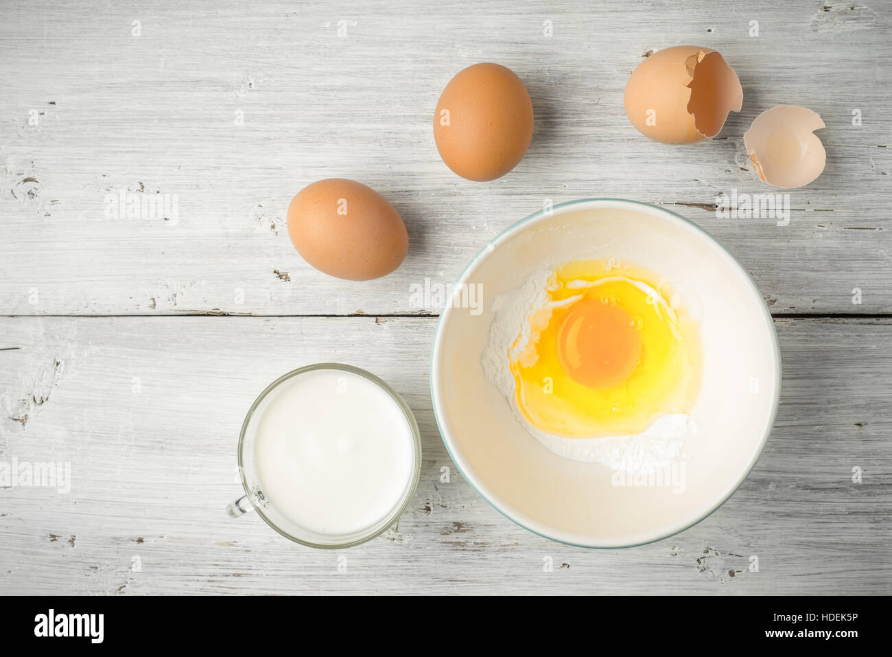 milk dairy yogurt egg cornstarch ingredient bowl Stock Photo Alamy