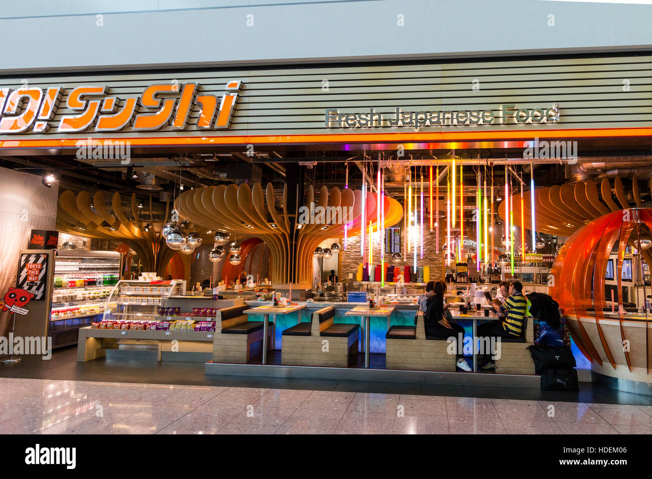 London Heathrow Airport Terminal Restaurant High Resolution Stock