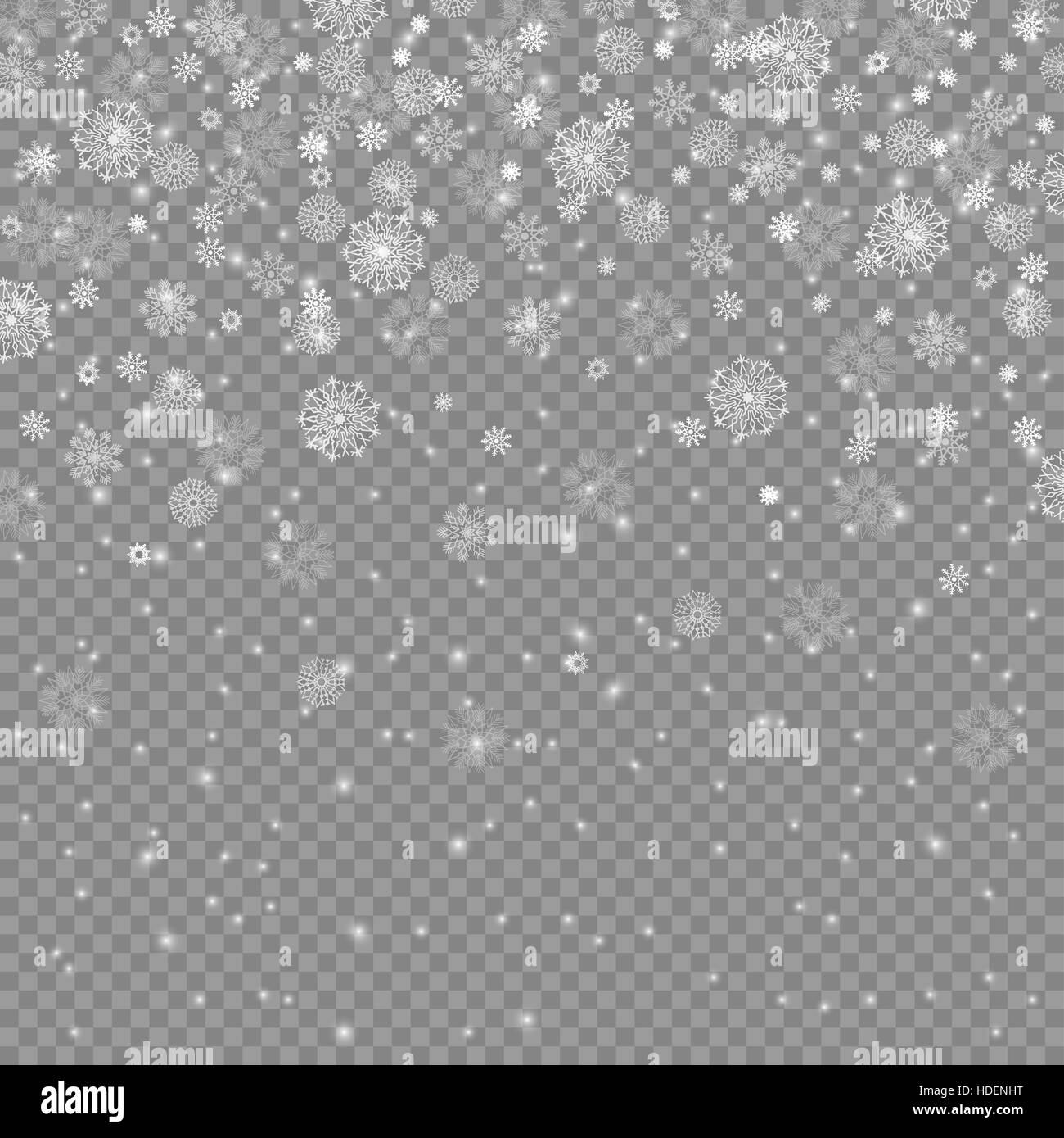 falling christmas decoration snow isolated on transparent backgr Stock ...