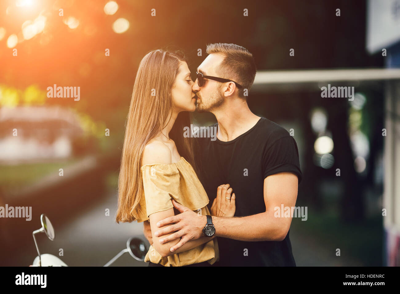 Cute couple kissing Stock Photo Alamy