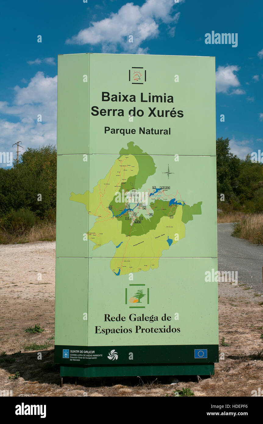Natural Park of the Baixa Limia - Serra do Xures (poster), Orense province, Region of Galicia, Spain, Europe Stock Photo