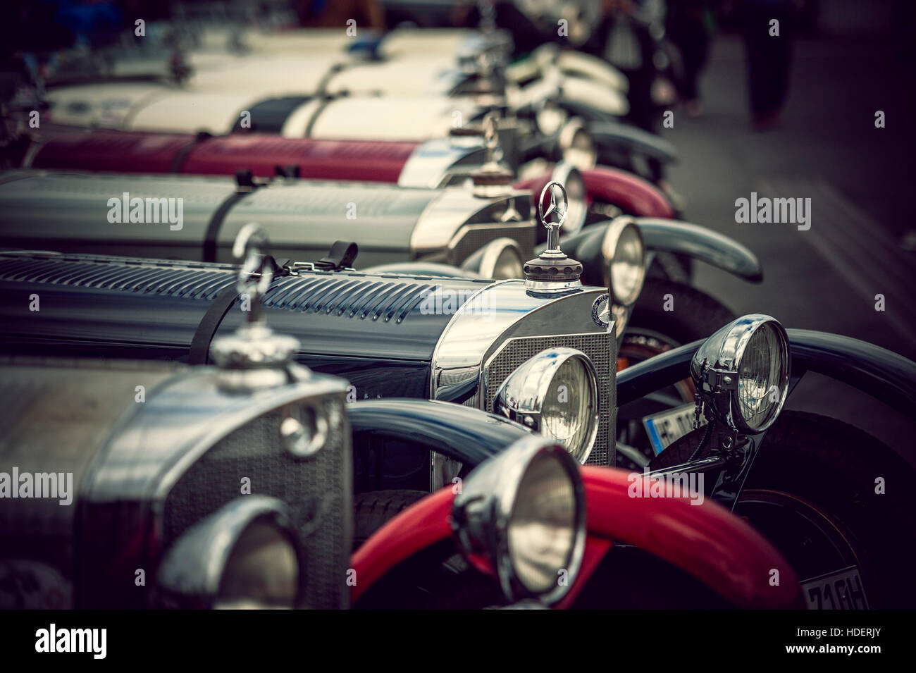 Mercedes Benz Classic Cars in Line Stock Photo