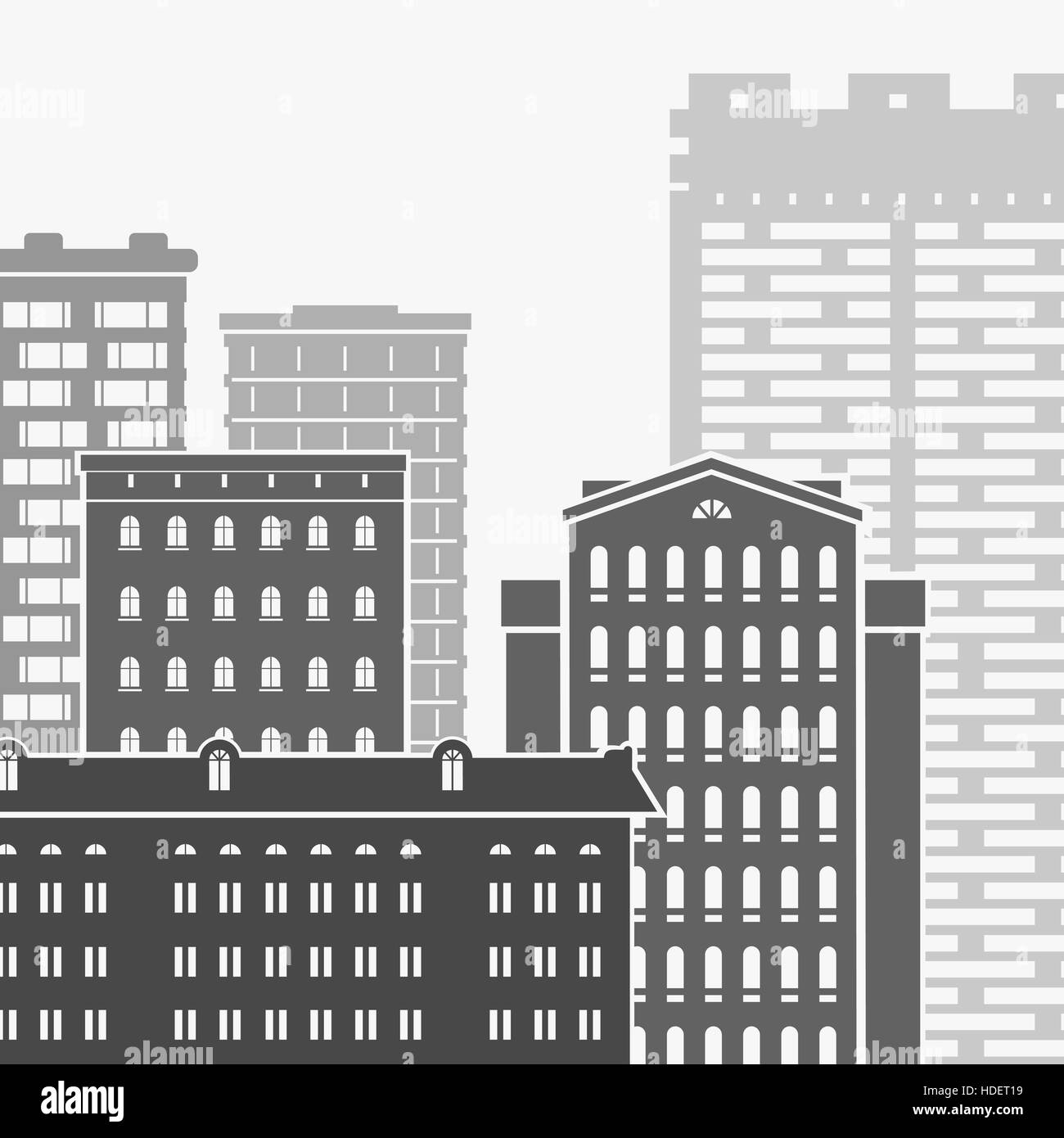 Vector Illustration City and Skyscrapers Stock Vector Image & Art - Alamy