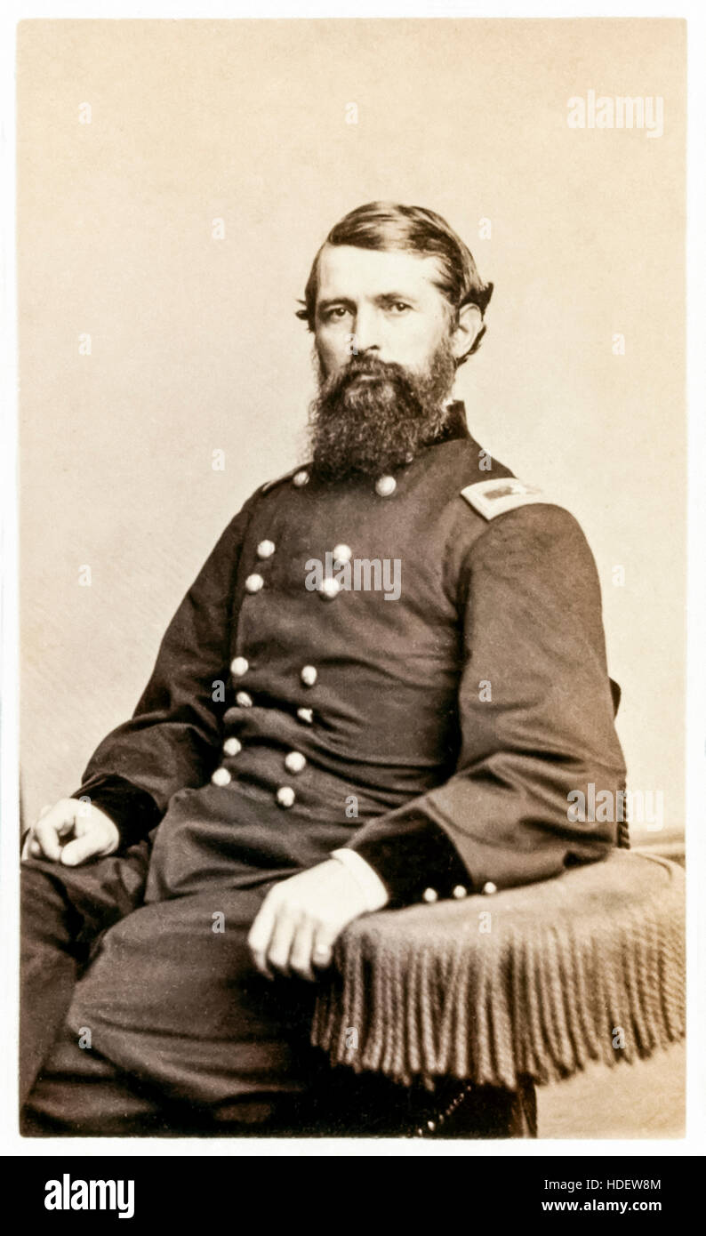 Samuel P. Carter (1819-1891) brevet major general who served in the Union Army during the American Civil War, later becoming rear admiral in the United States Navy. Studio photograph circa 1861 wearing the Union army uniform of a Brigadier general. See description for more information. Stock Photo