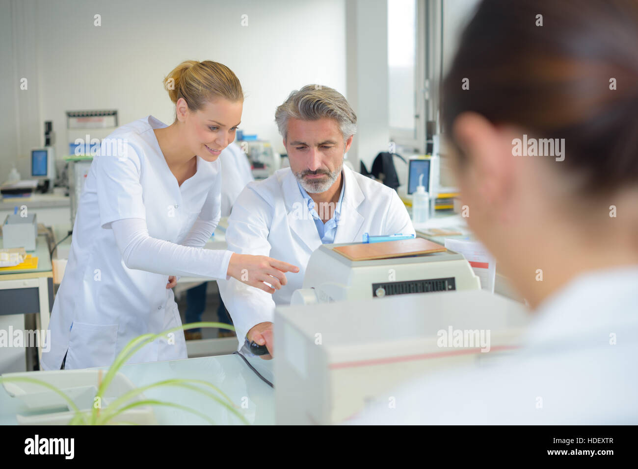 happy with the laboratory result Stock Photo - Alamy